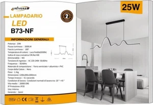 Z Lámpara de Araña Universo LED Negro 25W 2000lm B73-NF Diseño Moderno Salón - Imagen 1 de 1
