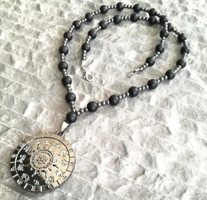 Collar signo zodiacal piedra preciosa ónix horóscopo mujer cadena de moda sig... - Imagen 1 de 8