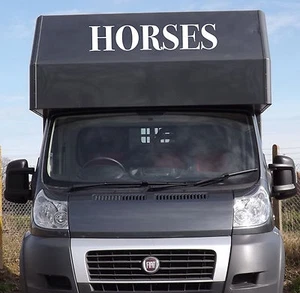 HORSE TRAILER HORSE BOX 'HORSES' WORD SIGN VAN Graphic Vinyl Sticker Decal - Picture 1 of 6