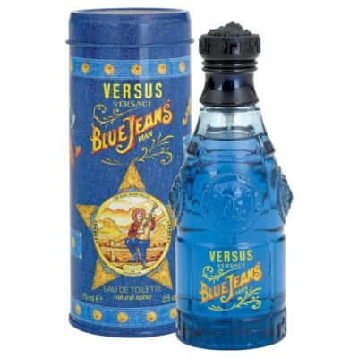BLUE JEANS 75ml EDT SPRAY FOR MEN BY VERSACE ORIGINAL GENUINE PERFUME - image 1 of 2