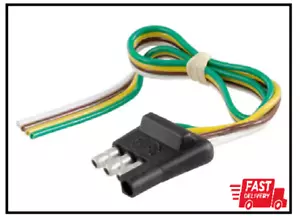 ERSATZ FLACH 4 STECKER 4 WEGE 4 PIN 12 ZOLL ANHÄNGER SEITENSTECKER VERKABELUNG SCHWEINESCHWANZ - Bild 1 von 2