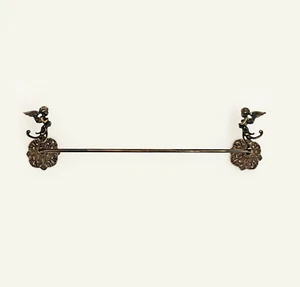 Vintage Brass Towel Holder – Wall Mounted Towel Rack, Elegant Bathroom Decor - Picture 1 of 5