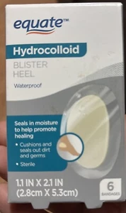 Equate Hydrocolloid Heel Blister Bandages, 6 Count - Picture 1 of 2