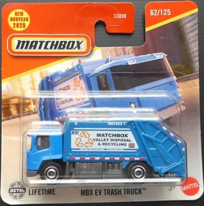 +++ NEU - MATCHBOX 62/125 - MBX EV Trash Truck / Müllauto (blau) +++ - Bild 1 von 4