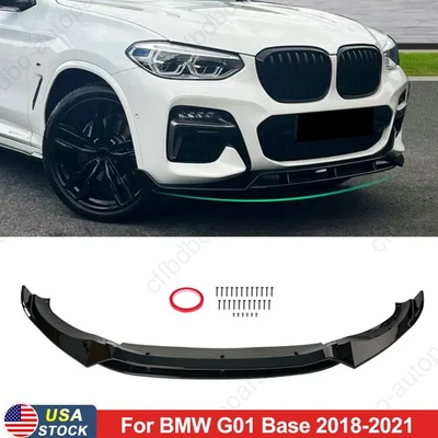NEGRO BRILLANTE PARA BMW X3 X4 G01 G02 M40I M-SPORT 2018-2021 KITS DE CARROCERÍA LABIO DELANTERO EE. UU. Foto 1 de 4
