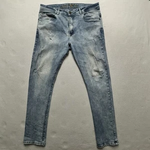 Emporio Armani 1981 Jeans Herren 36 Light Wash Slim Distressed Logo bestickt - Bild 1 von 13