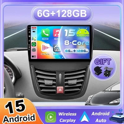 Android 15 Autoradio For Peugeot 207 2006-15 CarPlay Navigation GPS DAB 6G+128GB - Bild 1 von 4