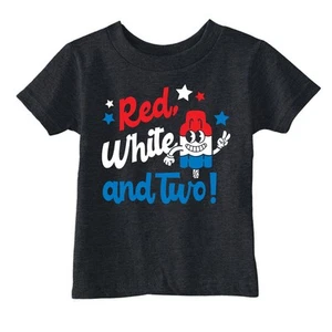 Toddler Funny T Shirt Red White and Two Sarcastic Fourth Of July Graphic Novelty - Picture 1 of 7