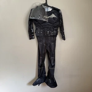 Batman Kids Costume Jumpsuit w/ Mask & Boot Covers Superhero Halloween Outfit 4T - Picture 1 of 2