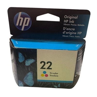 HP C9352AN 22 Tri-Color Ink for Deskjet D1320 D1330 New In Box Expired July 22 - Image 1 of 4