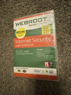 WEBROOT SecureAnywhere Internet Security - BRAND NEW/SEALED - Image 1 of 3