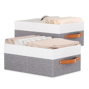 Clothing Storage Bins, Clothes Boxes with Handles, Baskets for Organizing, Fa... - Picture 1 of 7