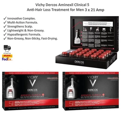Vichy Dercos Aminexil Clinical 5 Anti-Haarausfallbehandlung für Männer 63 x 6ml - Bild 1 von 4