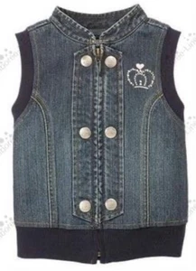 Neu mit Etikett Gymboree Schulmädchen Rock blau Denim Krone Weste 6 neu - Bild 1 von 3