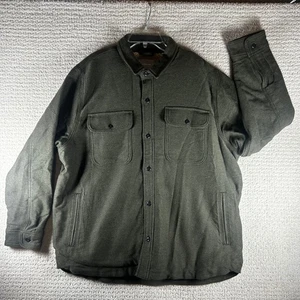 Everlane Hemdjacke Wollmischung Herren XL olivgrün Sherpa gefüttert Mantel - Bild 1 von 10