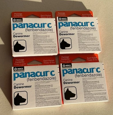 Panacur C 4 gram Canine 40lbs Dewormer Treatment Exp 06/2027 4 Pack - Image 1 of 4