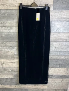 Boden  Velvet Maxi Skirt Size UK 12 Black Long Party Event Xmas Gothic Winter - Picture 1 of 12