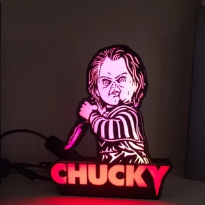 Chucky 3D Printed Horror Mini Lightbox | LED lights | Halloween Decor - Picture 1 of 5