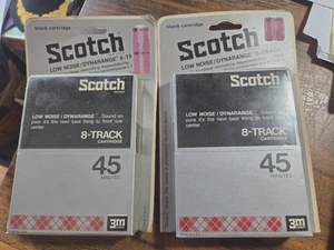 2 leere -45 Minuten Scotch S-8TR - Low Noise Dynarange 8 Spur Kassetten - versiegelt - Bild 1 von 6