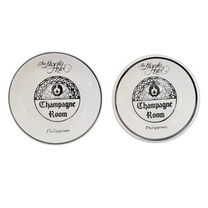 The Manila Hotel Philippines Champagne Room 2 Butter Plates Souvenir Collectable - Picture 1 of 8