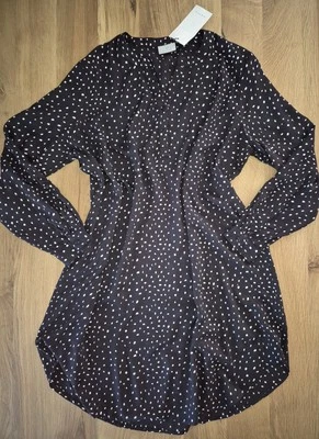 KAFFE Kleid, Tunika * Gr.46, XL * Schwarz Weiß mit Punkten mit Langarm NEU - Bild 1 von 4