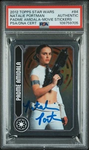 Natalie Portman Padme 2012 Star Wars Movie Stickers #84 Autograph PSA POP 1 - Picture 1 of 2
