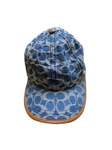 Coach Baseballmütze Signature Denim Leder verstellbarer Riemen Unisex - Bild 1 von 7