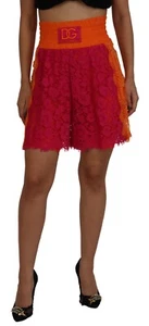 DOLCE & GABBANA Shorts Pink Orange Lace Cotton High Waist IT40/US6/S RRP 1500usd - Imagen 1 de 10
