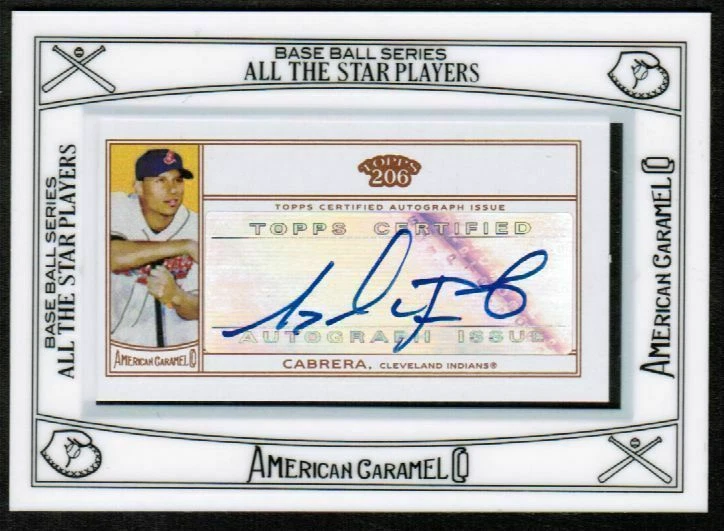 2010 Topps 206 Mini Framed American Caramel Asdrubal Cabrera Auto (ref 1811) - Image 1 of 1