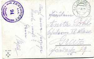 AUSTRIA (G342) 1915 postcard K.u.K.FELDPOSTAMT 605 to GRAZ - Picture 1 of 3