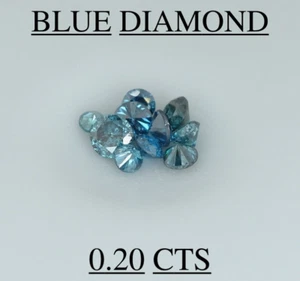 Diamante coltivato in laboratorio 0,20 CT taglio tondo VS/SI chiarezza colore blu sfuso per gioielli - Foto 1 di 6