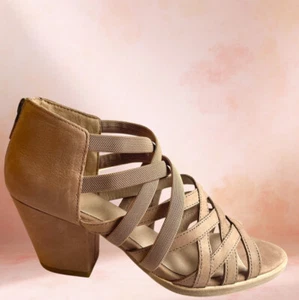 New Eileen Fisher Suede Leather Open Toe Crisscross Strappy Sandals Sz 6  NIB - Picture 1 of 6