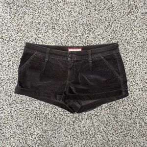 Abercrombie & Fitch Velvet Shorts Cuffed Pockets Casual Black Size 6 - Picture 1 of 5