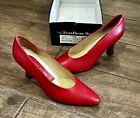 Vintage Evan Picone Shoes Alto Red Nappa Leather Heels Pumps 7.5 M