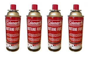 4 Cans Coleman Butane Stove Camp Fuel 8.8OZ Emergency Survival Camping - Picture 1 of 1