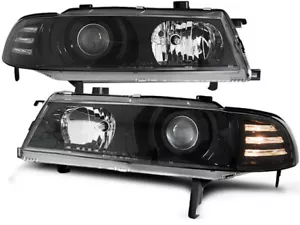 Headlights for Honda Prelude 1992 1993 1994 1995-1997 VR-1327 Angel Eyes Black - Bild 1 von 1