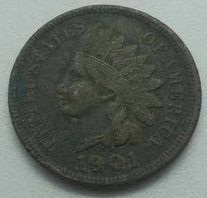 1901 Indian Head Cent Penny US Coin #159 - Picture 1 of 2