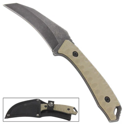 Death Regiment Outdoor Fixed Blade Full Tang Hunting Knife - Free Sheath- 8 In - Image 1 of 2