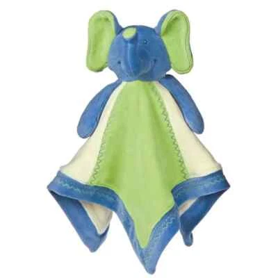 Mary Meyer Earthmates 100% Orgánica, Manta Bebé Elefante, 15", Azul y Blanco Nueva con Etiquetas Foto 1 de 4