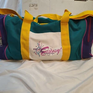 Vintage años 80 "¡Experimenta el éxtasis! Bolso de Lona W. The Jones Co. Colores Retro - Imagen 1 de 16
