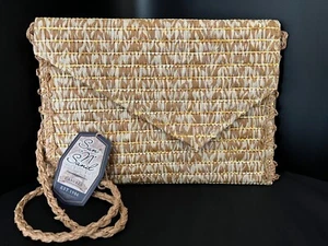 Sun 'N' Sand Tan and Gold Rafia Crossbody PURSE NWT Stylish / Mother's Day Gift - Picture 1 of 9