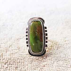 MOHAVE GREEN TURQUOISE NATURAL GEMSTONE 925 STERLING SILVER JEWELRY RING 3 TO 12 - Picture 1 of 5