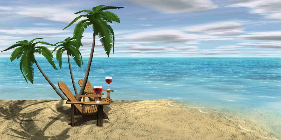 Vinilo Vehículo Coche Camión Arte Playa Tiki Copas de Vino Gráficos Calcomanía Pegatinas Foto 1 de 1