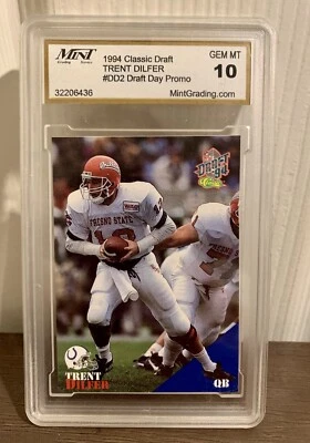 TRENT DILFER 1994 CLASSIC #DD2 DRAFT DAY ROOKIE GEM MINTT 10 PROMO 1/9400 - Image 1 of 4