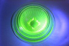 Set of 5 Hocking Glass Co. Paneled Mixing Bowls 1930s Green Uranium UV Reactive