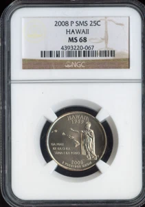 2008-P Hawaii State Quarter NGC MS68 SMS Quality - Picture 1 of 2