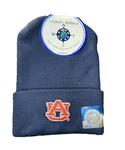 Gorro azul para bebé recién nacido Auburn University Tigers nuevo en caja prendas de punto creativas - Imagen 1 de 2