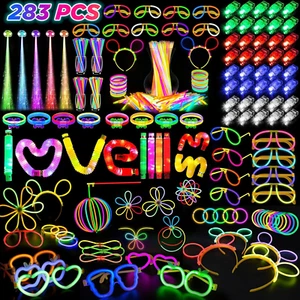 Glow in the Dark Party Supply 27 Rave Accessory 56 LED Toy 100 Glow Stick Bulk - Picture 1 of 12