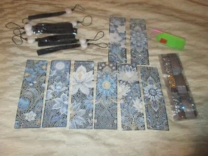 DIAMOND PAINTING BOOKMARK KIT SET OF 8 FLORAL BOOKMARKS - Picture 1 of 4