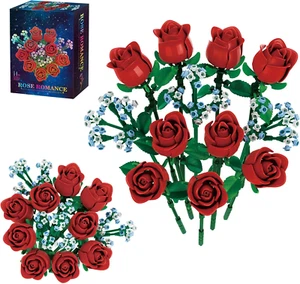 Roses Building Block Set Flowers Bouquet for Her Adults -619Pcs - Picture 1 of 12